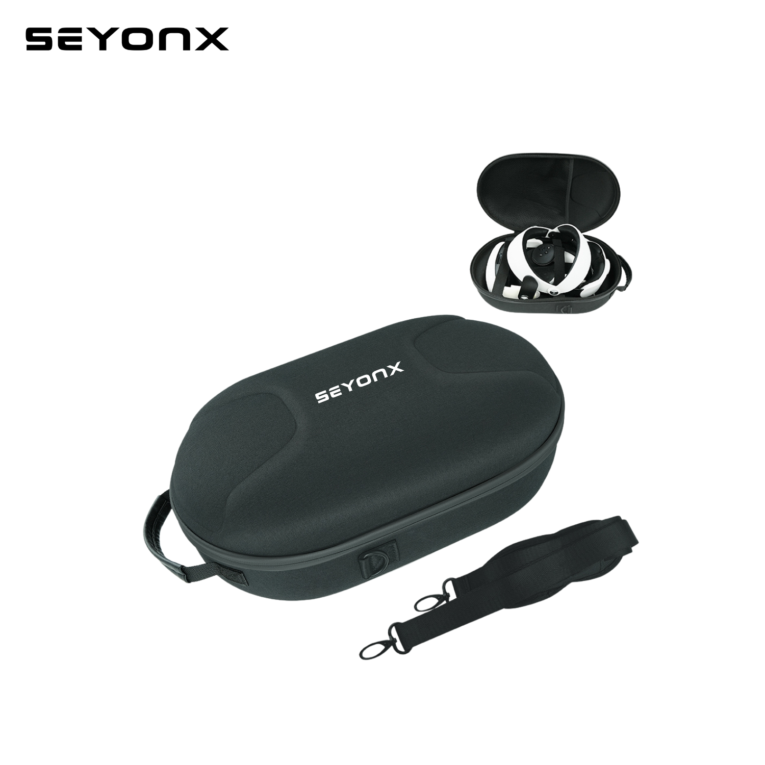 SEYONX - Carrying Case Compatible with Meta Quest 3S/3/2 VR Headset.